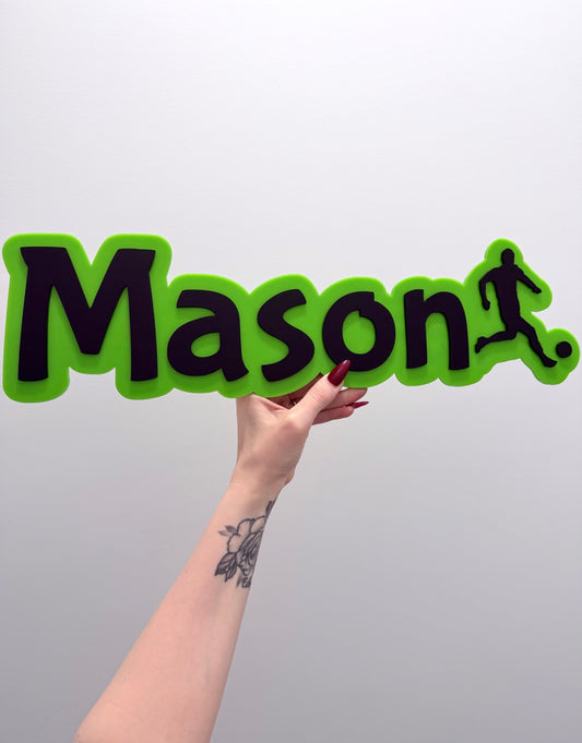 Soccer Themed Name Sign